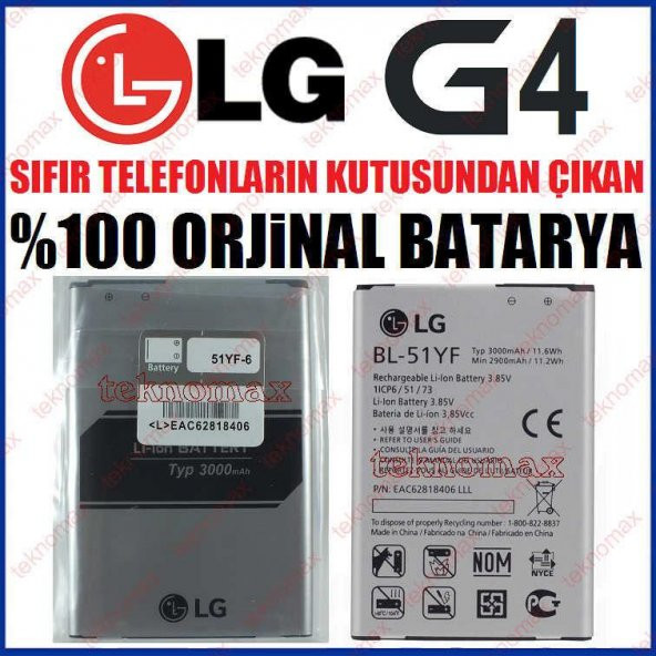 Lg G4 Orjinal Batarya Pil BL-51YF