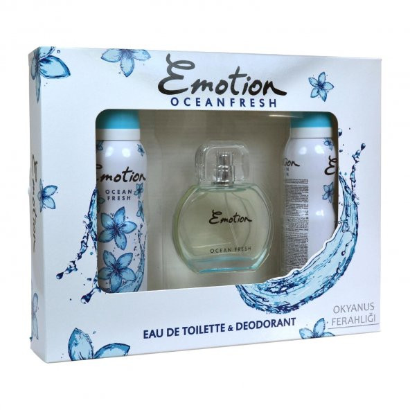 Emotion Ocean Fresh Bayan Parfüm Seti 50Ml Edt 2 Adet 150Ml Deo