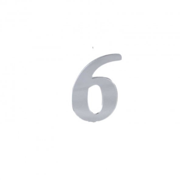 Rakam Aynalı Pleksi 4 Cm - Flexi Rakam Sayı Gümüş - 5