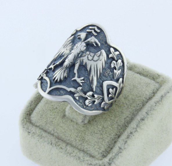 Orjinal Diriliş Ertuğrul Okçu Zihgir Gümüş Başparmak Yüzüğü - Resim 2