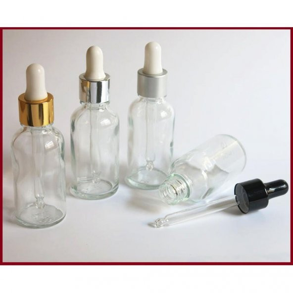 30 Adet 30 ML Likit Şişesi - Cam Likit Şişesi - Damlatmalı Likit