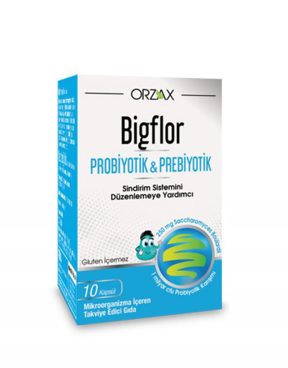 Orzax Bigflor Probiyotik & Prebiyotik 10 Kapsül SKT : 04/2021