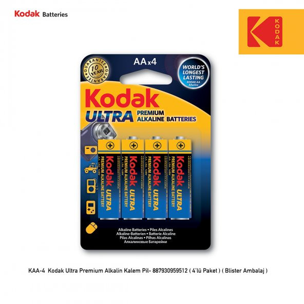 Kodak Ultra Premium Alkalin Kalem Pil - 4 Adet