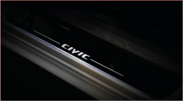 HONDA CİVİC 2012-2015 FB7 ANİMASYONLU KAPI EŞİĞİ BEYAZ 4 PRÇ