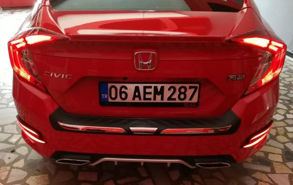 Oled Garaj Honda Civic Fc5 Arka Tampon Üst Koruması Nikelaj Krom 2016 Sonrası