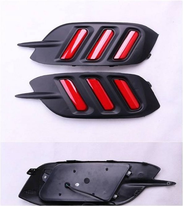 Oled Garaj Honda Civic Fc5 Arka Sis Farı Çizgili Model Kırmızı Piano Black - 4