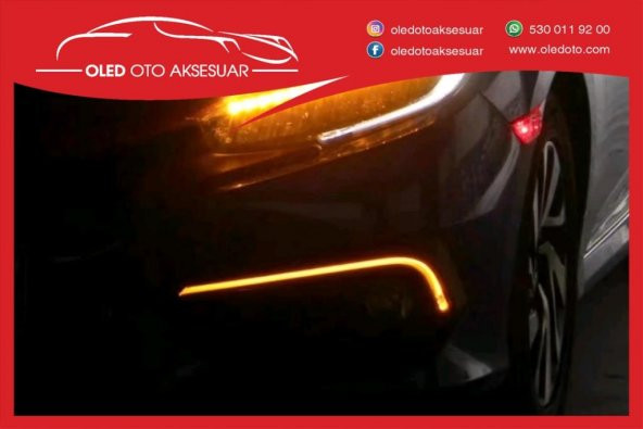 HONDA CİVİC FC5 LED  SİS FARI İNCE KAŞ MODEL - 3