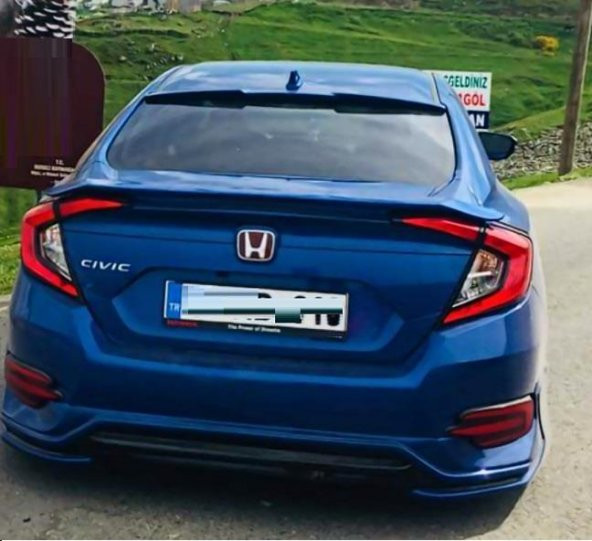 Oled Garaj Honda Civic Cam Üstü Yay Spoiler Mavi Renk Fc5 2016-2020