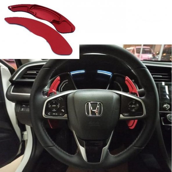 Oled Garaj Honda Civic Fc5 Direksiyon F1 Vites Kulakçık Pedal Shift Kırmızı