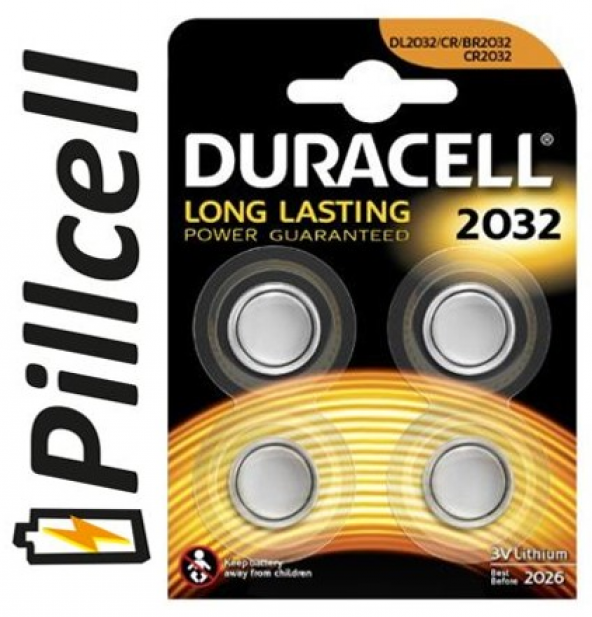 Duracell CR 2032 Lithium 3 V Pil 4'lü