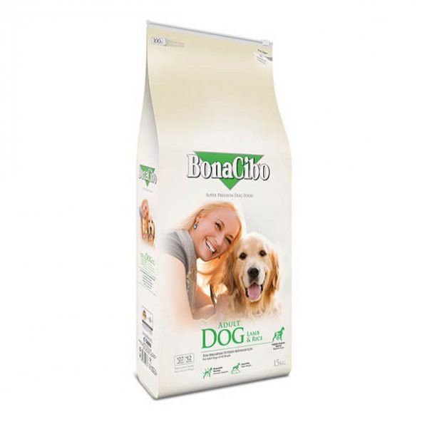 BonaCibo Adult Dog Lamb Rice Kuzu Pirinç Köpek Maması 15 Kg