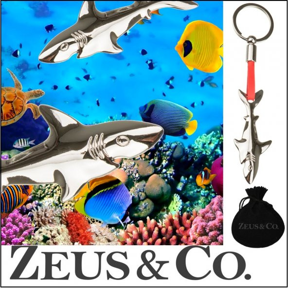 Zeus&Co. 3 Boyutlu Köpekbalığı Anahtarlık Hediye Kesesi içinde