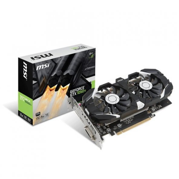 MSI GTX 1050 TI 4GT OC GTX1050TI 4GB GDDR5 DVI HDMI DP 128Bit - 1