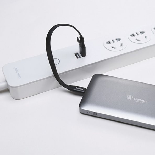 Baseus Portable MicroUsb + Apple iPhone Lightning Kısa Kablo