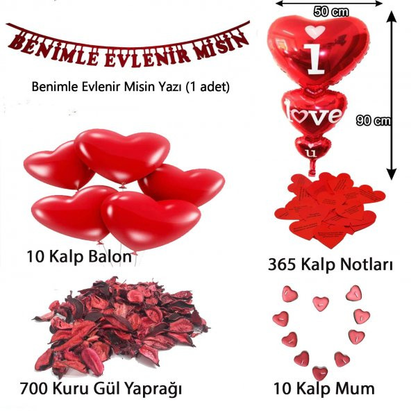 Evlilik Teklifi Oda Ev Süsleme Malzemeleri, Evlenme Teklifi Seti - 1