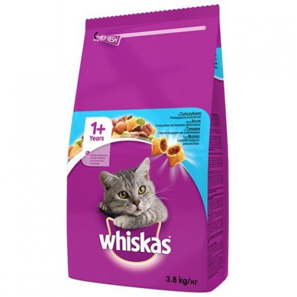 Whiskas Kuru Erişkin Ton Balıklı Kedi maması 3,8 kg
