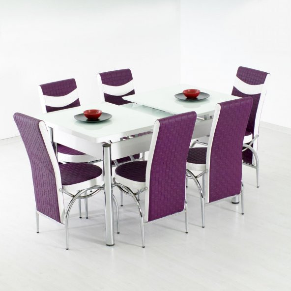 Evform Roma Açılır Mutfak Masası Takımı 6 Sandalye + Kelebek Masa
