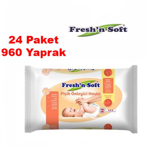 Fresh & Soft Pişik Önleyici Islak Havlu 40 lı x24 Paket