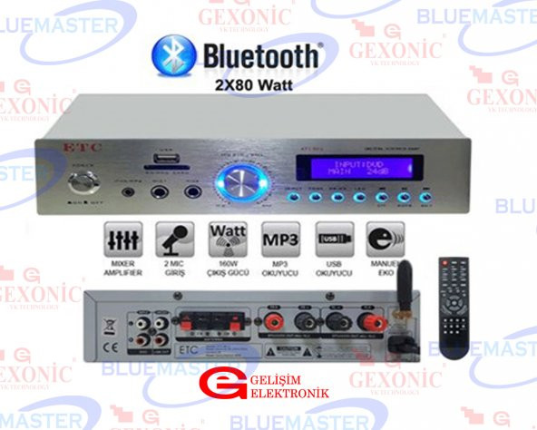 ETC 80-2 ANFİ BLUETOOTH/USB/AUX