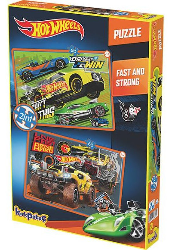 HOTWHEELS FAST AND STRONG 2İN1 PUZZLE 60-90 PARÇA 6854