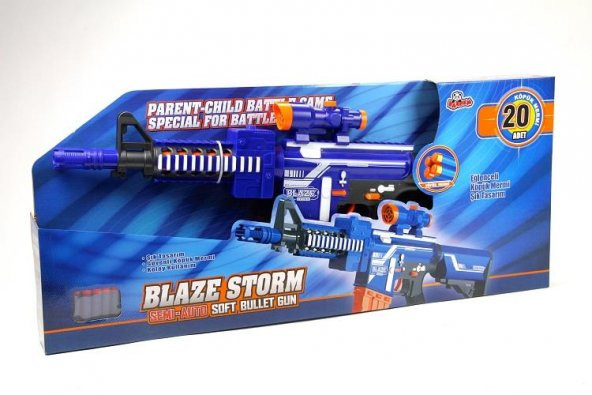 Hediyeli Oyuncak Nerf Benzeri Blaze Storm Oyuncak Silah Tüfek Set