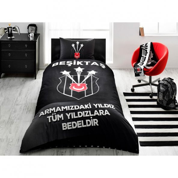 Taç Lisanslı Beşiktaş Şampiyonluk 3Yıldız Nevresim Takımı