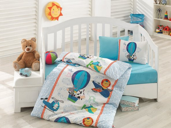 Cotton Box Uçan Dostlar Mavi Bebek Nevresim Takımı