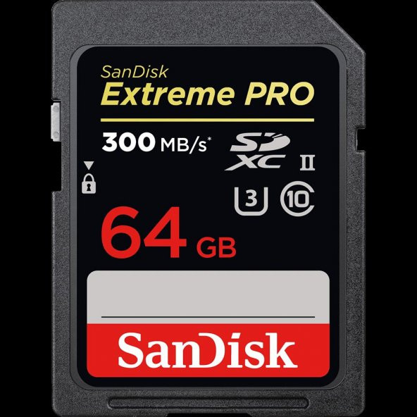SANDISK 64 GB Extreme SDHC 300 MB Class 10UHS-II SD-MMC Kart SDSDXPK-064G-GN4IN