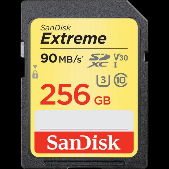 SANDISK 256 GB Extreme SDHC 90 MB Class 10 UHS-I SD-MMC Kart SDSDXVF-256G-GNCIN
