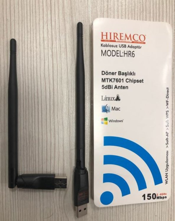 MT 7601 Wifi Adaptör 5 dbi Antenli Next 2000 Minix Uyumlu