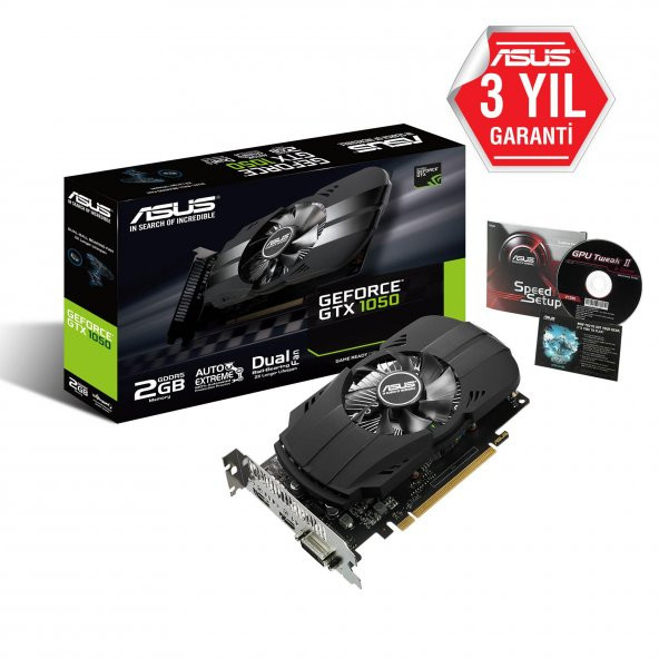 Asus NVIDIA GeForce GTX 1050 Phoenix PH-GTX1050-2G 2 GB 128 Bit GDDR5 Ekran Kartı