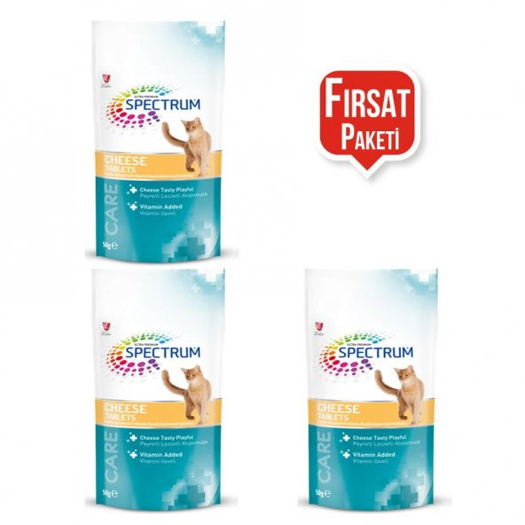 Spectrum Care Peynirli Kedi Ödül Tablet 50 Gr x 3 adet