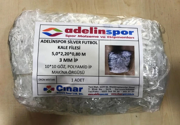 Adelinspor Silver Futbol Kale Filesi 5,0*2,20*0,8 m