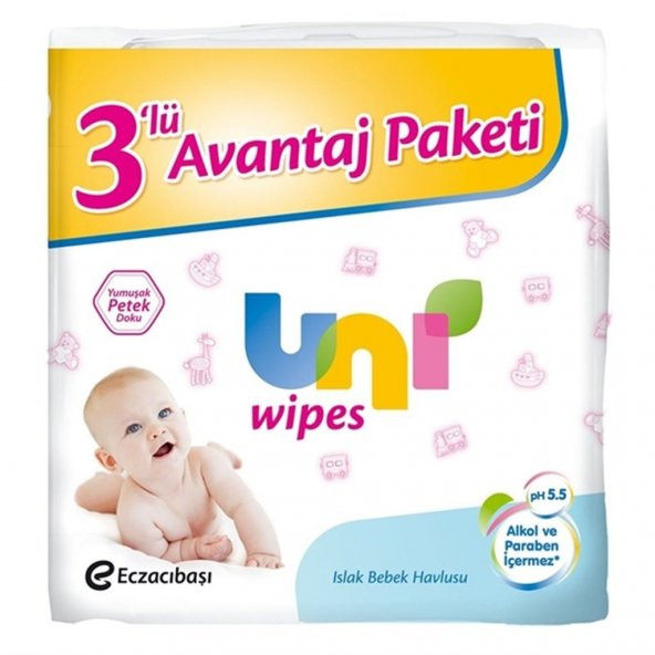 Uni Baby Wipes 3 lü Islak Havlu Mendil