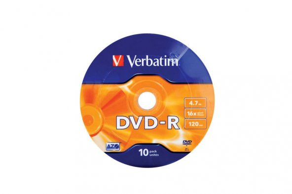 VERBATIM VERBATIM DVD-R 10 Adet 16x 4.7GB Mat Gümüş Yazılabilir DVD 43729