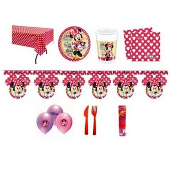 Minnie Mouse Temalı Fashion Doğumgünü Set 16 Kişilik