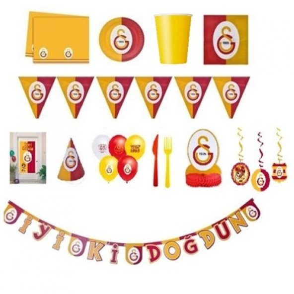 Galatasaray Doğum Günü Parti Seti 8 Kişilik Lüx