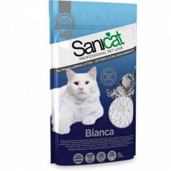 Sanicat Bianca Topaklaşan Kedi Kumu 5 Lt