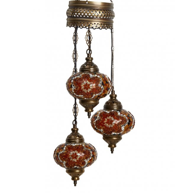 AMBER OTANTİK TAVAN SARKIT AVİZE MOZAİK LAMBA GECE LAMBASI DEKOR LAMBA - 2