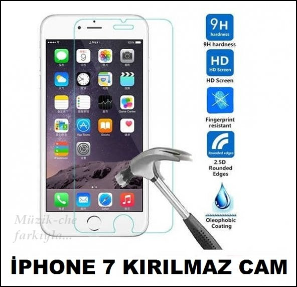Apple İphone 7 Kırılmaz Ekran Koruyucu 0.26mm Kırılmaz Cam