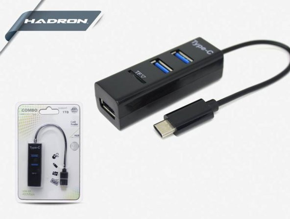 HADRON HD147/200 TYPE-C USB HUB 3 PORT+TF CARD READER