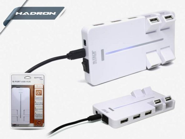 HADRON HD157/100 USB 2.0 HUB 10 PORT