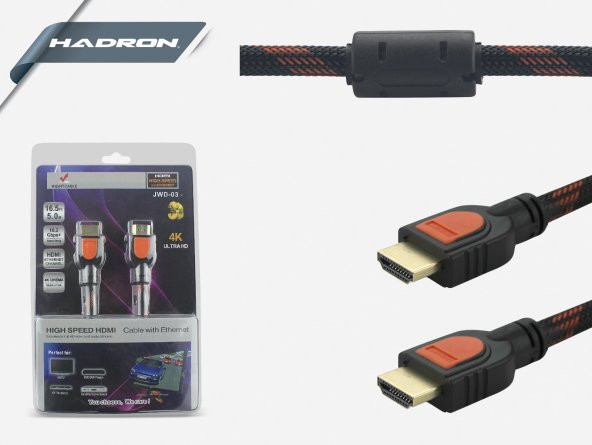 HADRON HD4494/30 HDMI KABLO 1.4V 5M ÖRGÜLÜ