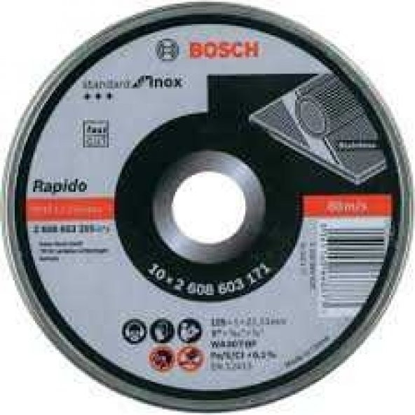 Taş 125X1,0Mm Standard For Inox Rapido 10 Lu 2608603255