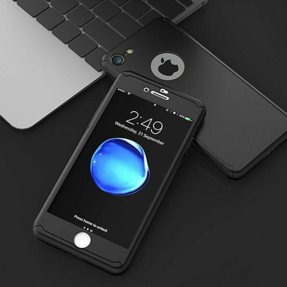 iPhone 8 360 Derece Kılıf Full Koruma + Kırılmaz Camlı - 3
