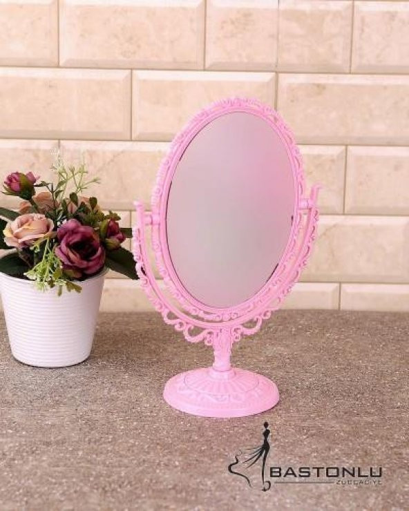 Dekoratif Oval Ayaklı 2 Boyutlu Masaüstü Orta Boy Ayna