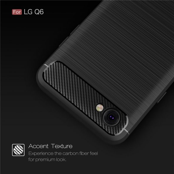 LG Q6 Silikon Karbon Fiber Kılıf