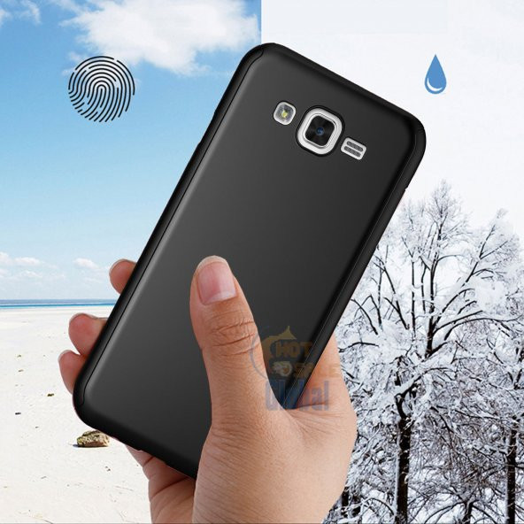 Samsung J7 2015/ J7 Core 360 Tam Koruma kılıf +Ekran Koruyucu Cam - 7