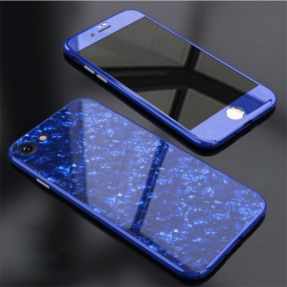 İPhone 6 7 8 S Plus Kaliteli Mermer Desenli 360 Tam Koruma Kılıf - 2