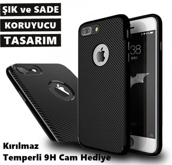 iPhone 6 / 6S - iPhone 7 FiberPlus Kılıf + 1 ADET Kırılmaz Cam